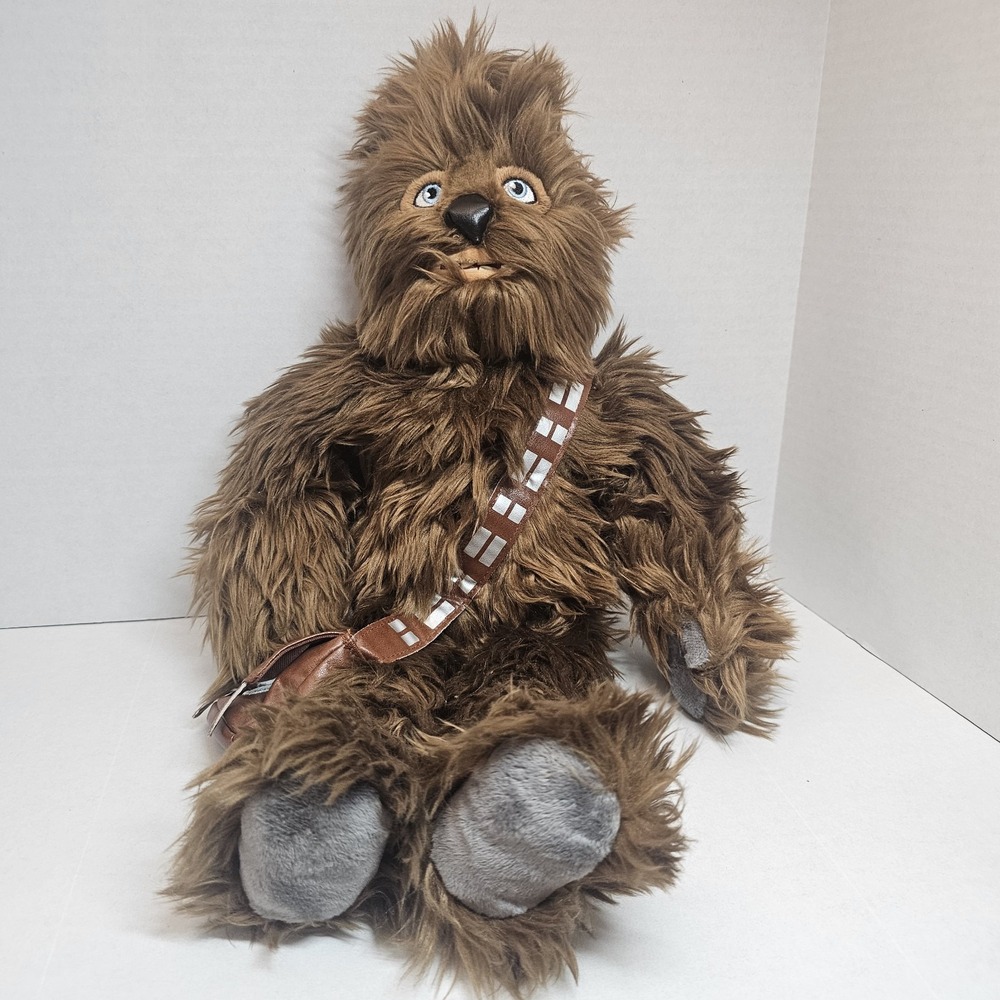 Disney Parks Star Wars Chewbacca Plush Toy 18" w/ Bandolier & Satchel